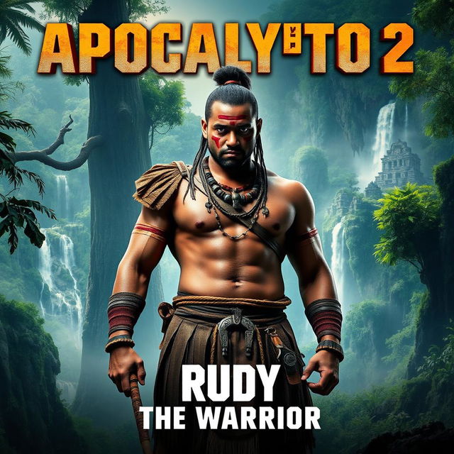 A captivating poster for 'Apocalypto 2 (2025)' titled 'Rudy The Warrior'