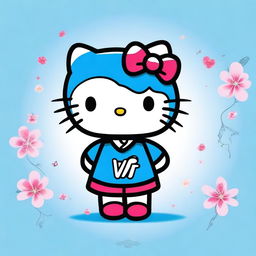 An image of Hello Kitty, the popular character, designed in high quality digital art