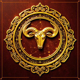 A beautifully designed golden zodiac card representing the Taurus sign