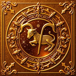 A beautifully designed golden zodiac card representing the Taurus sign