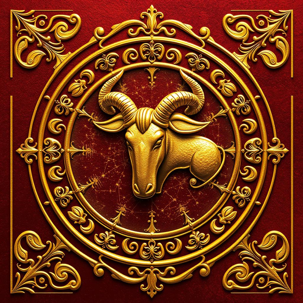 A beautifully designed golden zodiac card representing the Taurus sign