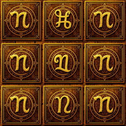 A stunning collection of golden zodiac cards, each representing one of the twelve zodiac signs in elegant, shimmering gold