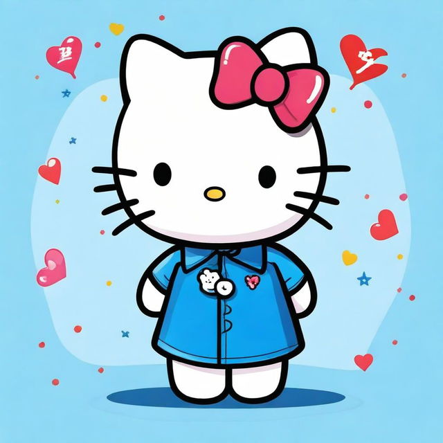 An image of Hello Kitty, the popular character, designed in high quality digital art