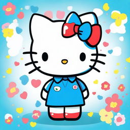 An image of Hello Kitty, the popular character, designed in high quality digital art