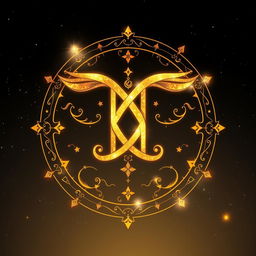 A beautiful representation of the Gemini zodiac sign, elegantly designed in shimmering golden color