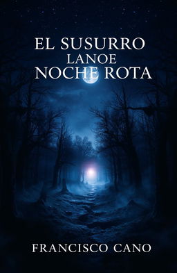 A mystical and atmospheric book cover for 'EL SUSURRO DE LA NOCHE ROTA' by Francisco Cano