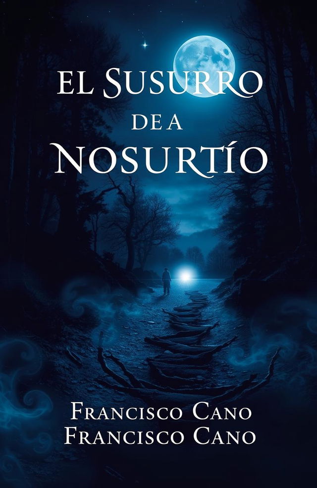 A mystical and atmospheric book cover for 'EL SUSURRO DE LA NOCHE ROTA' by Francisco Cano