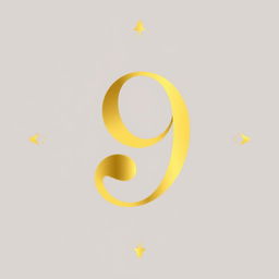 A minimalist numerology card featuring only the number '9' in a bold and artistic font