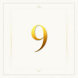 A minimalist numerology card featuring only the number '9' in a bold and artistic font