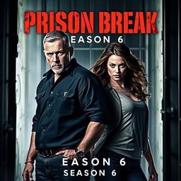 An exciting movie poster for "Prison Break Season 6 (2024)" featuring the iconic characters portrayed by Wentworth Miller and Sarah Wayne Callies