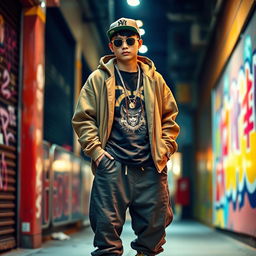 A 22-year-old Chinese man dressed as a rapper