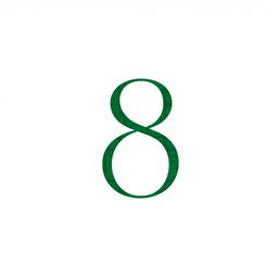 A sleek numerology card featuring only the number '8', prominently displayed in a bold, stylish font