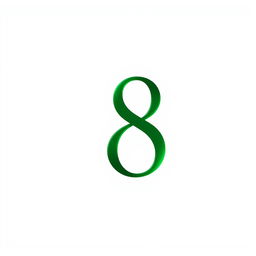 A sleek numerology card featuring only the number '8', prominently displayed in a bold, stylish font