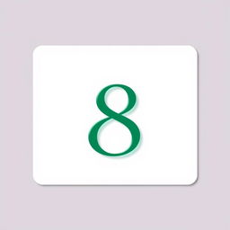 A sleek numerology card featuring only the number '8', prominently displayed in a bold, stylish font