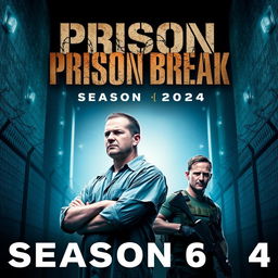 An exciting teaser poster for 'Prison Break Season 6' (2024), featuring Wentworth Miller and Dominic Purcell