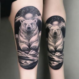 A high-quality, black and white tattoo design