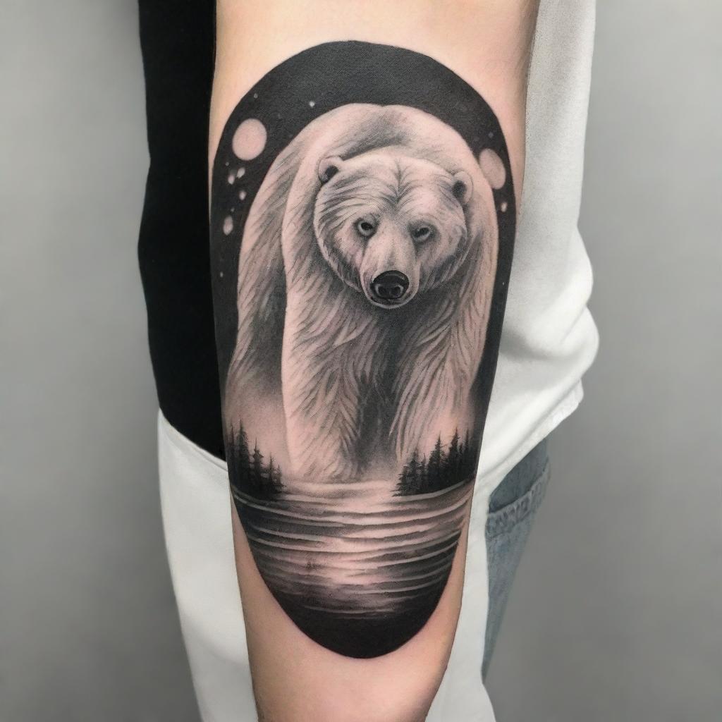 A high-quality, black and white tattoo design