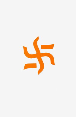 An artistic representation of a swastik symbol, prominently displayed in vibrant orange
