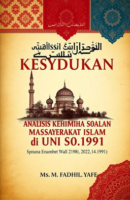 A book cover design for 'Analisis Dinamika Kehidupan Sosial Masyarakat Islam di Uni Soviet (1922-1991)' by Mgs