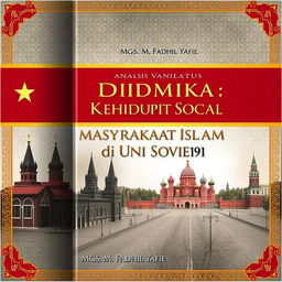 A book cover design for a scholarly work titled 'Analisis Dinamika Kehidupan Sosial Masyarakat Islam di Uni Soviet (1922-1991)' by Mgs