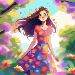 An image of a girl in a digital art style