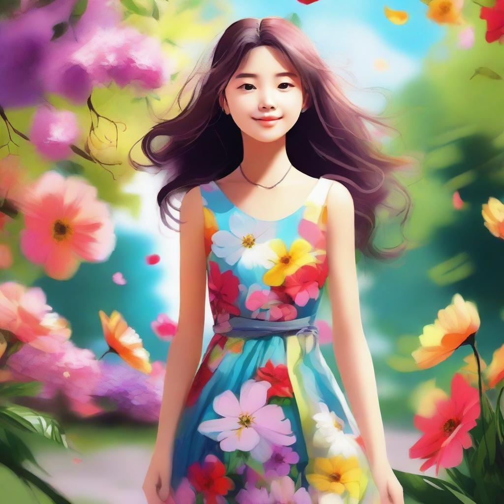 An image of a girl in a digital art style