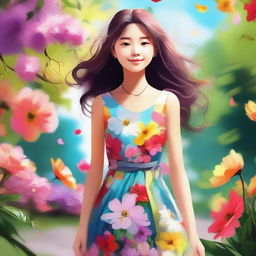 An image of a girl in a digital art style