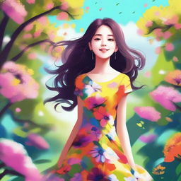 An image of a girl in a digital art style