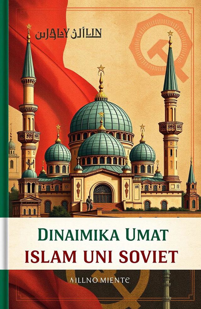 A detailed book cover illustration focusing on the dynamics of Islamic communities in the Soviet Union