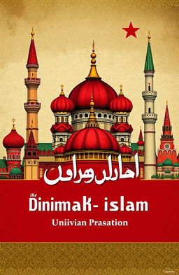 A detailed book cover illustration focusing on the dynamics of Islamic communities in the Soviet Union