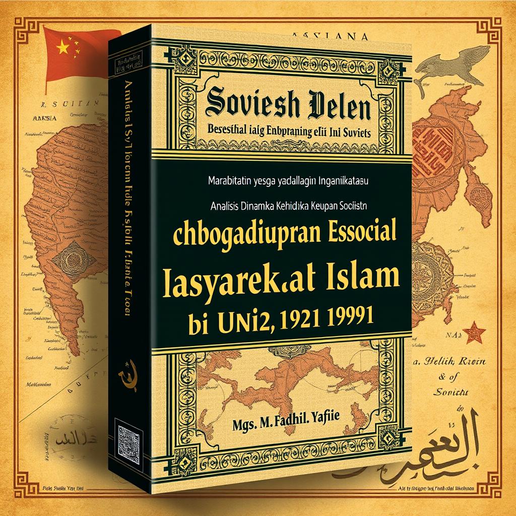 Book cover design for an Indonesian book titled 'Analisis Dinamika Kehidupan Sosial Masyarakat Islam di Uni Soviet (1922-1991)'