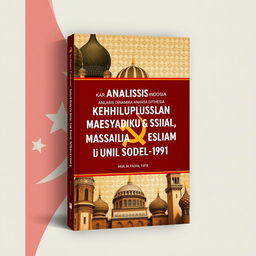 A book cover design for a Bahasa Indonesia title 'Analisis Dinamika Kehidupan Sosial Masyarakat Islam di Uni Soviet (1922-1991)' by Mgs