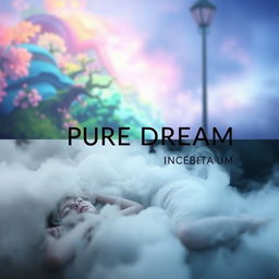 A dreamy scene with a blurred background contrasting a vibrant fantasy world and a mundane setting, representing the dream/reality split