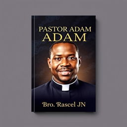 A captivating book cover for 'PASTOR ADAM' featuring a black man's face wearing a traditional clergy collar