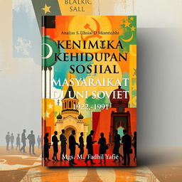 Book cover design for a title in Indonesian: 'Analisis Dinamika Kehidupan Sosial Masyarakat Islam di Uni Soviet (1922-1991) Karya Mgs