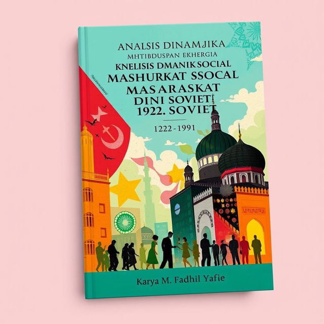 Book cover design for a title in Indonesian: 'Analisis Dinamika Kehidupan Sosial Masyarakat Islam di Uni Soviet (1922-1991) Karya Mgs