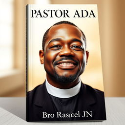 A striking book cover for 'PASTOR ADAM' featuring a close-up of a black man wearing a clergy collar, radiating warmth and authority