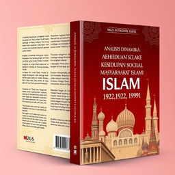 A captivating book cover design for a book titled 'Analisis Dinamika Kehidupan Sosial Masyarakat Islam di Uni Soviet (1922-1991)' by Mgs