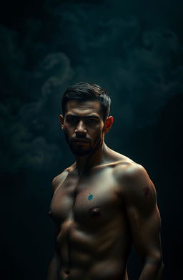 A dark, black smokey background with a subtle glow emanating from it, providing an atmospheric and mysterious ambiance
