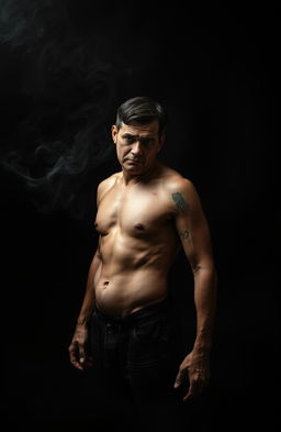 A dark, black smokey background with a subtle glow emanating from it, providing an atmospheric and mysterious ambiance
