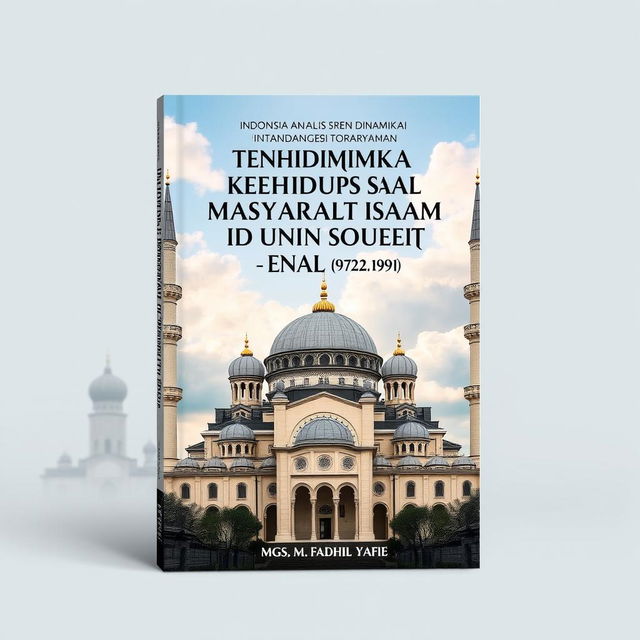 Book cover design for the Indonesian book titled 'Analisis Dinamika Kehidupan Sosial Masyarakat Islam di Uni Soviet (1922-1991)' by Mgs