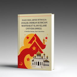 A captivating book cover design for an Indonesian language book titled 'Analisis Dinamika Kehidupan Sosial Masyarakat Islam di Uni Soviet (1922-1991)'