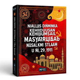 A captivating book cover design for an Indonesian language book titled 'Analisis Dinamika Kehidupan Sosial Masyarakat Islam di Uni Soviet (1922-1991)'