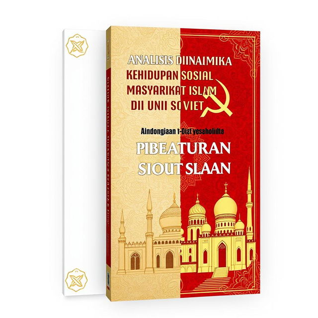 A captivating book cover design for an Indonesian language book titled 'Analisis Dinamika Kehidupan Sosial Masyarakat Islam di Uni Soviet (1922-1991)'