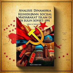 A visually striking book cover for an Indonesian language book titled 'Analisis Dinamika Kehidupan Sosial Masyarakat Islam di Uni Soviet (1922-1991)' by Mgs