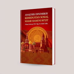 A book cover design for a title in Bahasa Indonesia: 'Analisis Dinamika Kehidupan Sosial Masyarakat Islam di Uni Soviet (1922-1991)' by Mgs