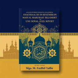 A book cover design for an Indonesian book titled 'Analisis Dinamika Kehidupan Sosial Masyarakat Islam di Uni Soviet (1922-1991)', authored by Mgs