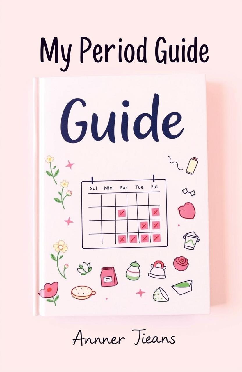 A visually engaging book cover for 'My Period Guide', featuring a stylish and informative design