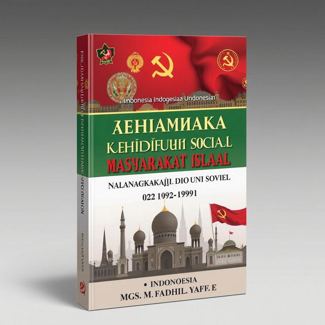 A book cover design for an Indonesian book titled 'Analisis Dinamika Kehidupan Sosial Masyarakat Islam di Uni Soviet (1922-1991)' by Mgs