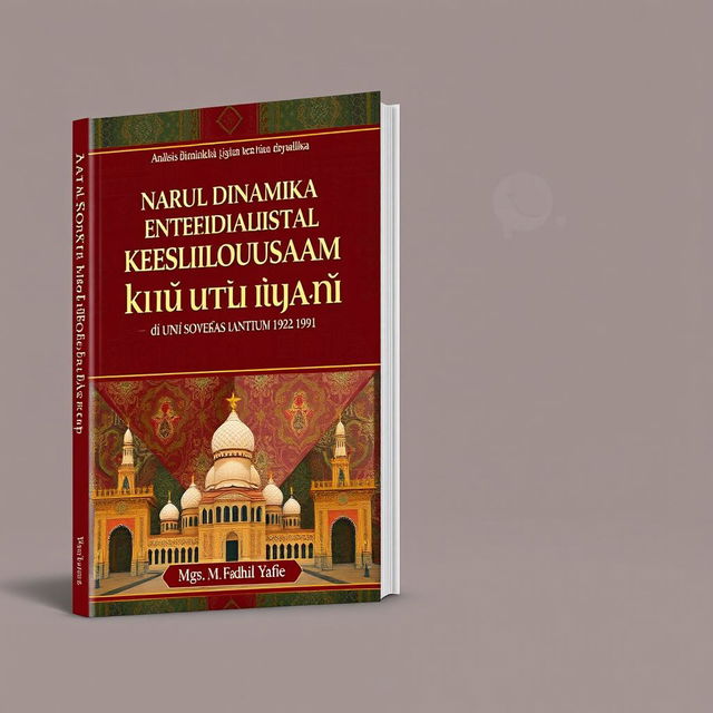 Design a book cover for the Indonesian title 'Analisis Dinamika Kehidupan Sosial Masyarakat Islam di Uni Soviet (1922-1991)' by Mgs